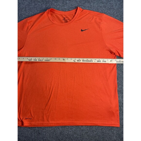 Nike Shirt Men's 2XL Orange Swoosh Dri-Fit Lightweight Athletic Active Gym XXL - Picture 8 of 16